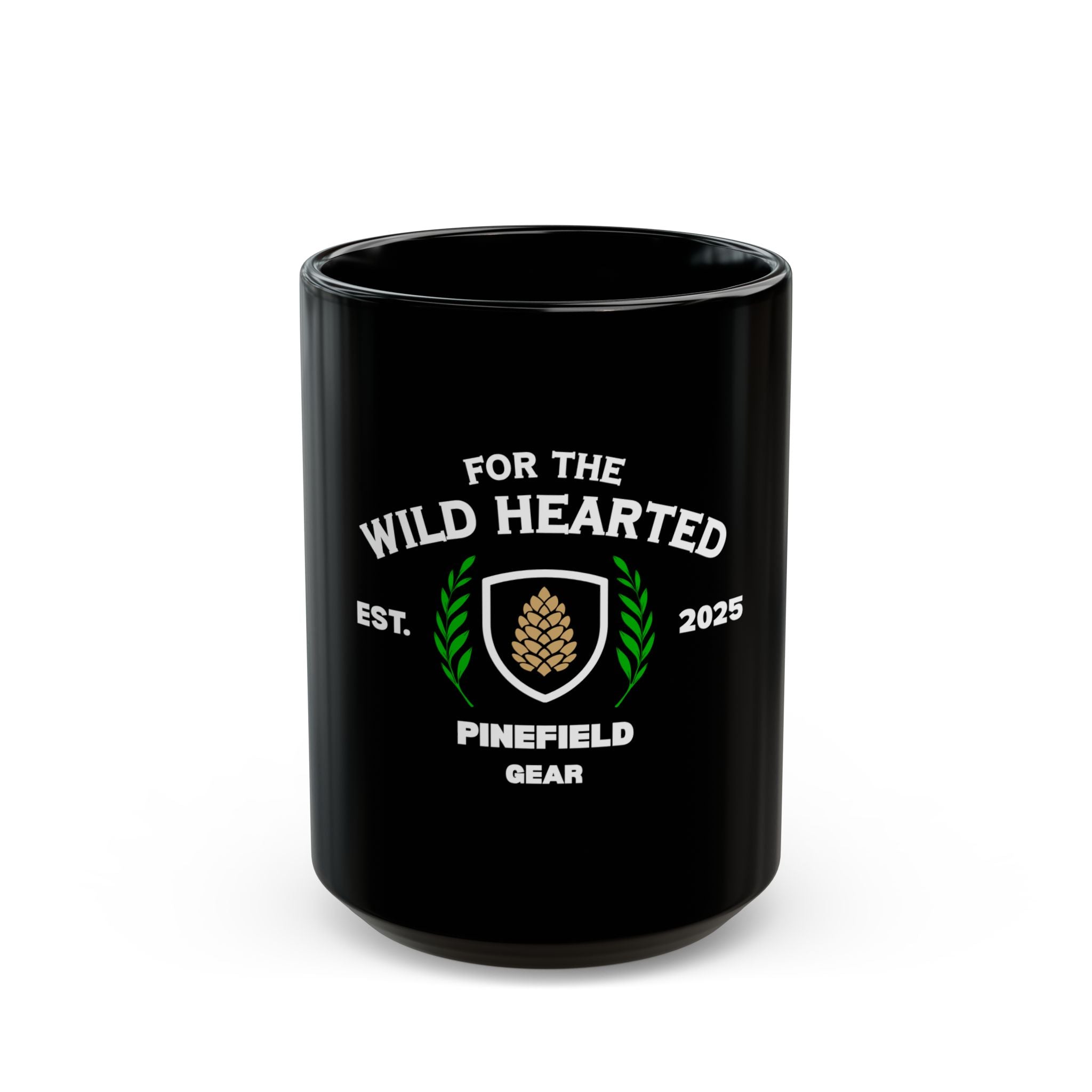 PineField Wild Hearted Black Mug